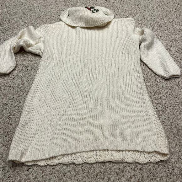 Vintage Bobbie Brooks Cable Knit Floral Sweater Sz M Chunky Knit Oversized - Picture 6 of 6